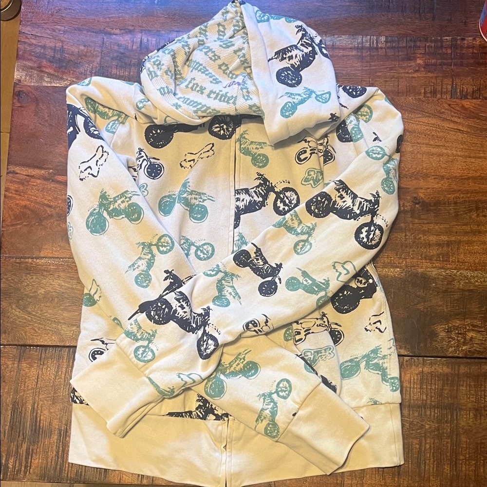 Fox Reversible  Hoodie with Motorcycle Print